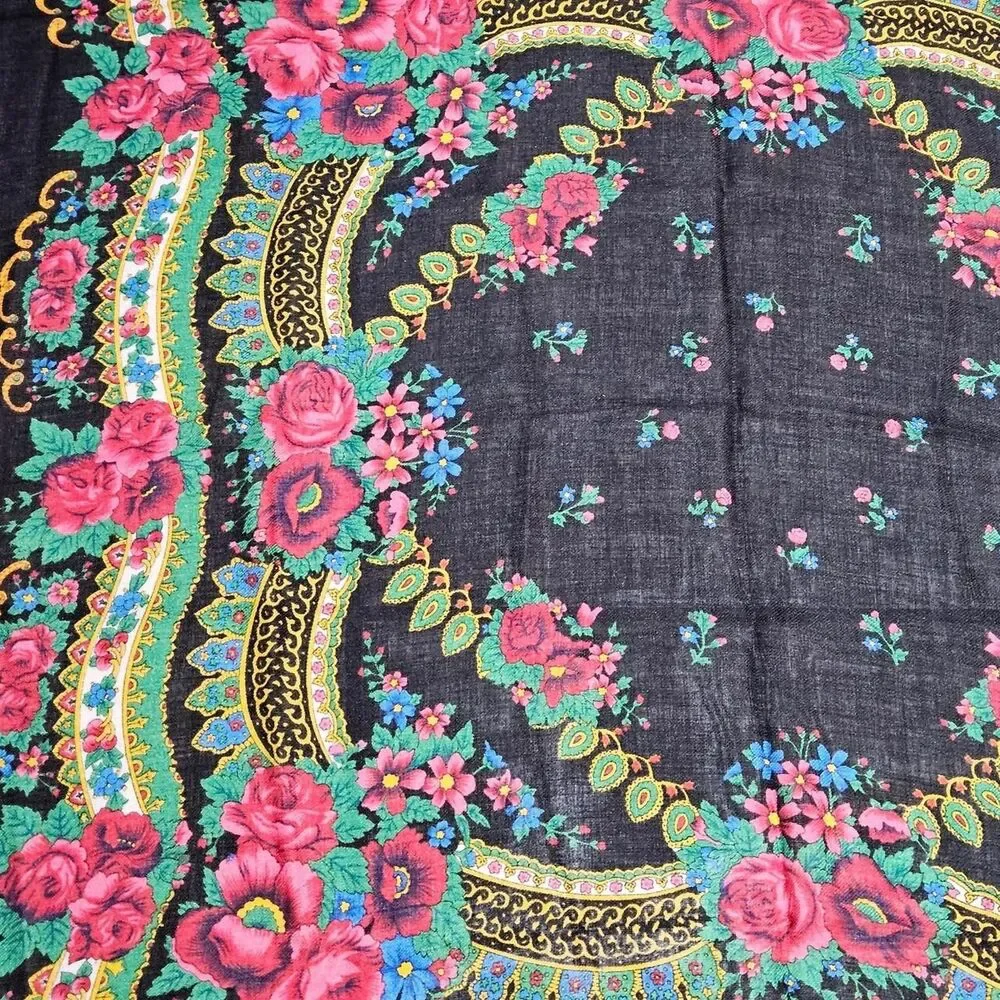 vintage boho whimsigoth folk babushka scarf